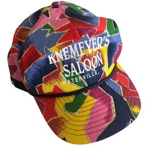 Nissin Vintage Knemeyer’s Saloon Waterville Hat SnapBack Rope Abstract Colorful